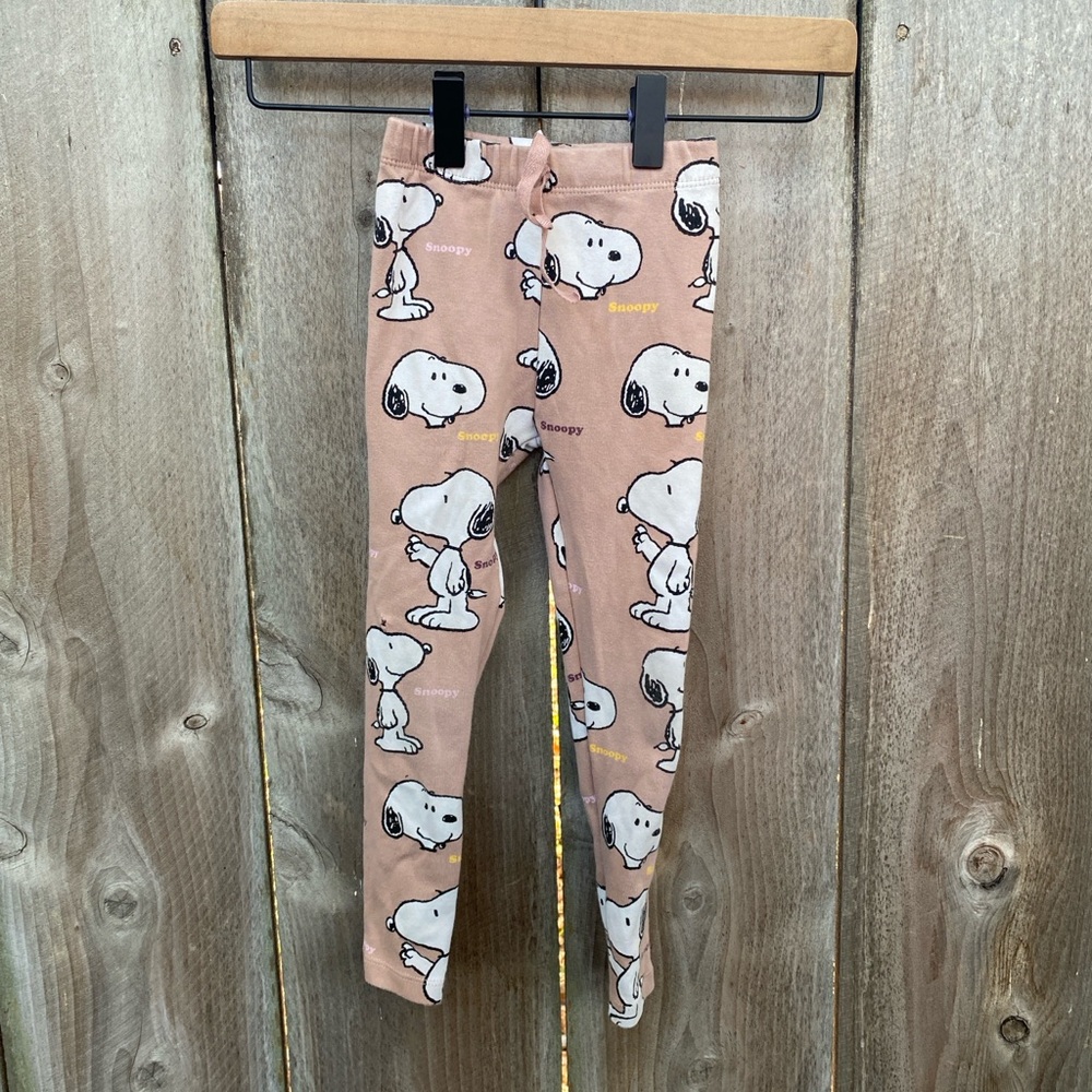 Girls Zara Snoopy Leggings Size 4-5